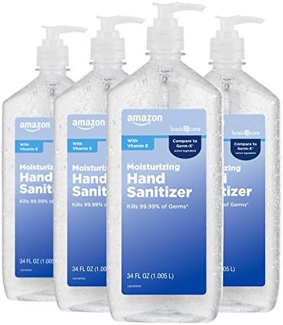 Amazon Basic Care - Original Hand Sanitizer 62%, 34 fl oz (Pack of 4)