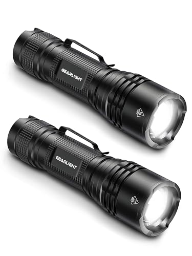 GearLight LED Tactical Flashlights High Lumens - Mini Flashlights for EDC Carry - Compact Powerful Emergency Flashlights Made