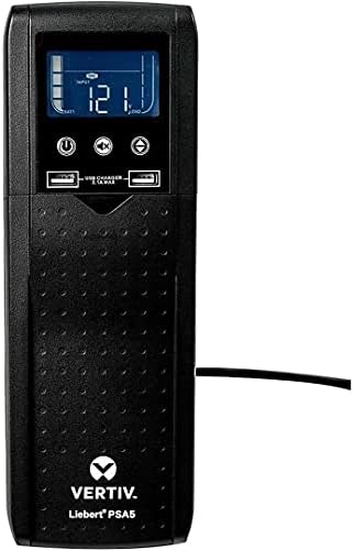 Liebert PSA5 UPS - 1500VA/900W 120V, Line Interactive, AVR, Mini Tower, 10 Outlets, USB Charging, 3 Year Warranty, Uninterruptible Power Supply, Battery Backup with Surge Protection (PSA5-1500MT120)