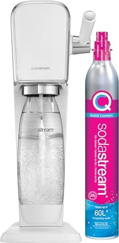 SodaStream Art Sparkling Water Maker With CO2 Cylinder And 1L Dishwasher Safe Bottle, White