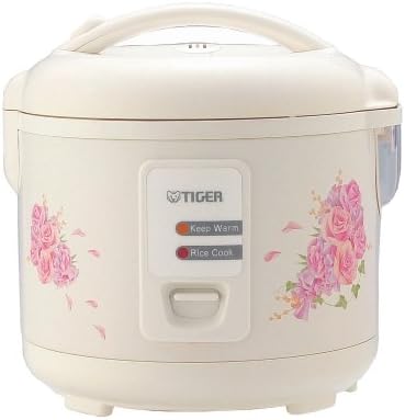 Tiger JAZ-A10U-FH 5.5-Cup (Uncooked) Rice Cooker and Warmer with Steam Basket, Floral White