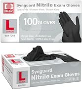 Supmedic Basic Medical Nitrile Exam Gloves, 4 Mil Powder-Free Non-Sterile Food-Safe Clean Disposa...