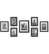 Americanflat 7 Pack Black Gallery Wall Frame Set - Includes One 11x14 Frame, Two 8x10 Frames, and...