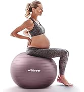 Trideer Extra Thick Yoga Ball Exercise Ball, 5 Sizes Gym Ball, Heavy Duty Ball Chair for Balance,...