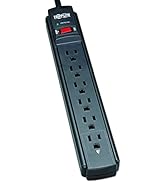 Tripp Lite 6 Outlet Surge Protector Power Strip, 6ft Cord, 790 Joules, Black, 20,000 INSURANCE (...