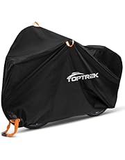 toptrek Fahrradabdeckung Wasserdicht 210D Oxford-Gewebe Fahrradgarage Outdoor 200 x 110 x 70 cm Hochwertige Fahrrad Abdeckplane mit Schlossösen Sonnenschutz Reißfestigkeit mit Beutel