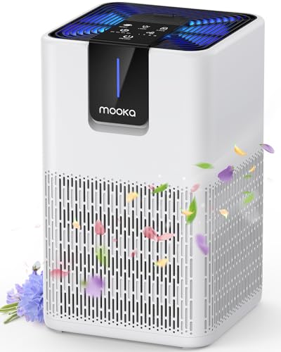 Air Purifiers for Home Large Room Up to 1250 Ft², MOOKA H13 HEPA Air Purifier for Pets Dust Odor Smoke, Aromatherapy Function