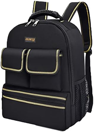 GOLDSKYUS Tool Bag Backpack, Heavy Duty Tradesman Pro Tool Organizer (Backpack)