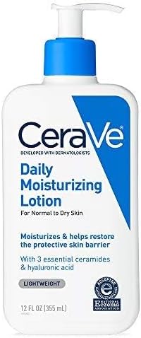 CeraVe Daily Moisturizing Lotion for Dry Skin | Body Lotion & Face Moisturizer with Hyaluronic Acid and Ceramides | Daily Moisturizer | Fragrance Free | Oil-Free | 12 Ounce