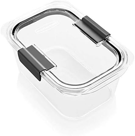 Rubbermaid Brilliance Food Storage Container, Medium Deep, 4.7 Cup, 100% Leak-Proof, Plastic, Clear