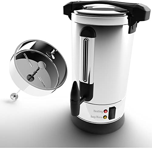 The Dreidel Company Commercial Coffee Maker Percolator Double Wall Stainless Steel Large Coffee Maker 50 Cup Coffee Urn Hot Water Urn