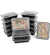 Golden State Art, 50 Pack 38 Oz Meal Prep Container, 1-Compartment Lunch Bento Box with Lid, BPA ...