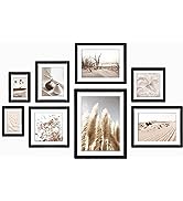 ArtbyHannah 8 Pack Black Gallery Wall Frame Set, Neutral Picture Frame Set for Home Decor, Multi-...