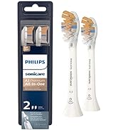 Philips Sonicare Genuine A3 Premium All-in-One Replacement Toothbrush Heads, 2 Brush Heads, White...