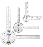 ASA TECHMED 3 Pcs Goniometer Set, 12, 8, 6 Inch Medical Spinal Goniometer Angle Protractor Angle ...