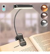 Glocusent Horizontal ET-Head Book Light for Reading in Bed, Eye Caring, CRI 95, 3 Colors & 5 Brig...