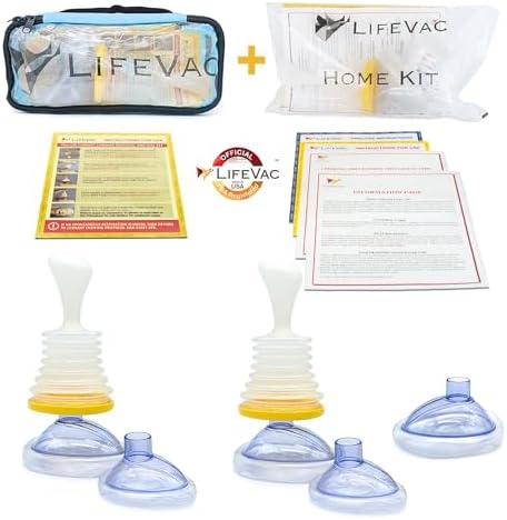 LifeVac Home & Blue Travel Kit Combo - Portable Suction Rescue Device, First Aid Kit for Kids and Adults, Portable Airway Suction Device for Children and Adults