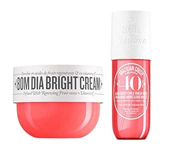 SOL DE JANEIRO Bom Dia Bright Body Cream with Vitamin C, 240ml with Cheirosa &#39;40 Hair &amp; Body Fragrance Mist 240ml Gift Bundle