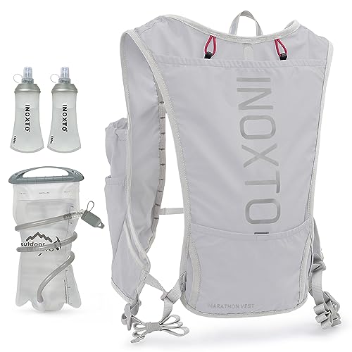 INOXTO Running Hydration Vest Backpack,Lightweight Insulated Pack with 1.5L Water Bladder Bag Daypack for Hiking Trail Runnin