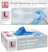 Supmedic Basic Vinyl Medical Exam Gloves, 4 Mil Powder-Free Latex-Free Food Grade Cleaning Dispos...