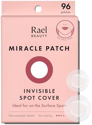 Rael Pimple Patches, Miracle Invisible Spot Cover - Hydrocolloid Acne Patch for Face, Blemishes, Zits Absorbing Patch, Breakouts Spot Treatment for Skin Care, Facial Sticker, 2 Sizes (96 Count)