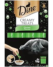 DINE Creamy Treats Cat Treats, Chicken Flavour, 32 x 12g Sachets (32 Sachets)