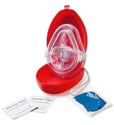 EMS XTRM Medical CPR Rescue Mask, Adult/Child Pocket Resuscitator, Hard Case with Wrist Strap, Po...