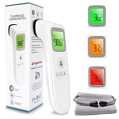 Digital Forehead Thermometer Non-Touch for Children, Baby, Parents Infrared Sensors for Fast Clinically Accurate Readings Les