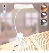 Glocusent Horizontal ET-Head Book Light for Reading in Bed, Eye Caring, CRI 95, 3 Colors & 5 Brig...