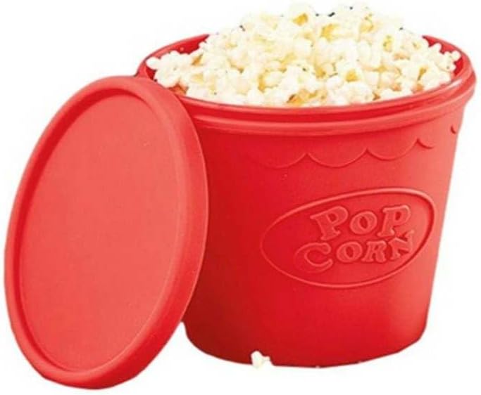 COOKWARE CREATIONS Poppin' Perfection: Unleash the Flavor with our Microwave Silicone Popcorn Maker! - Popcorn Maker - Silicone Popcorn maker - Microwave Popcorn Poppers, Red