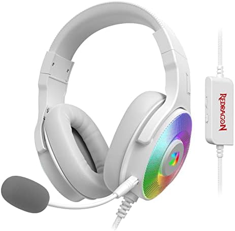 Headset Gamer Redragon Pandora Rgb Branco USB Surround 7.1