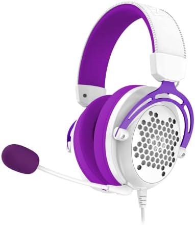 HEADSET GAMER REDRAGON DIOMEDES BRANCO COM ROXO