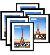 FIXSMITH 8x10 Picture Frame Set of 6, Photo Frame Bulk with HD Plexiglass, Display Pictures 5x7 w...