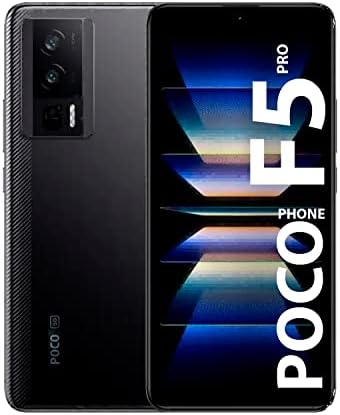 Xiaomi Poco F5 PRO 5G + 4G LTE 256GB + 12GB Global Version Unlocked 6.67'' 120Hz 64Mp Ultra Triple Camera (Tmobile Mint Tello Metro USA Market) + (w/Fast Car 51W Charger Bundle) (Black (Global))