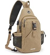 G4Free Canvas Sling Bag Crossbody Backpack with USB Charging Port & RFID Blocking, Hiking Daypack...