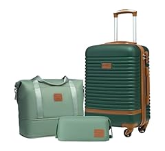 Suitcase Trolley Carry On Hand Cabin Luggage Hard Shell Travel Bag Lightweight with TSA Lock,The Suitcase Included 1pcs Tra…