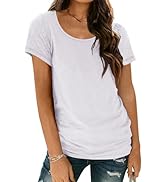 AUTOMET Womens Tshirts Loose Casual Crewneck Short Sleeve Spring Tops Basic Teeshirt 2024 Summer ...