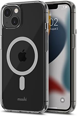 Moshi Arx Clear Case Compatible with iPhone 13, Clear, Thin, Flexible, Watermark-Resistant, BPA-Free, Compatible with Magsafe, Crystal Clear