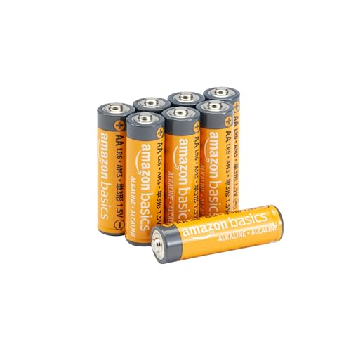 Amazon Basics 8-Pack AA Alkaline High-Performance Batteries, 1.5 Volt, 10-Year Shelf Life