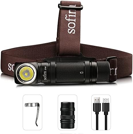 sofirn SP40 Rechargeable Headlamp 1200 Lumen, Powerful 5500K LED Flashlight, Right Angle Headlight for Repairing Running Camping Hiking