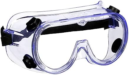 3M Goggle Chemical Splash, Impact-Resistant, Blocks 99.9% of UV, Scratch Resistant, Adjustable Strap, Indirect Ventilation, Flexible Frame Conforms To Face For Secure & Protective Fit (91252H1-DC-10)