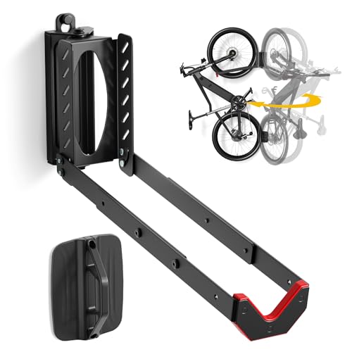 monTEK Swivel Bike Wall Mount, No Heavy Lifting Required Bike Wall Mount, Bike Hangers for Garage, Space-Saving Bike Rack Gar