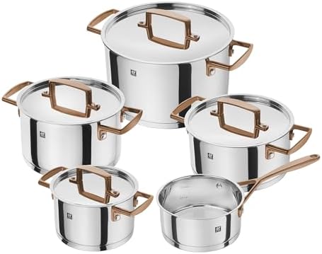 ZWILLING Rosé Bellasera 9-Piece Premium Stainless Steel Kitchen Cookware Set, Stay Cool Handle, Dishwasher Safe