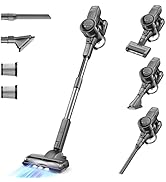 Kalado Cordless Vacuum Cleaner, Stick Vacuum with 26Kpa Powerful Suction,240W Brushless Motor,Up ...