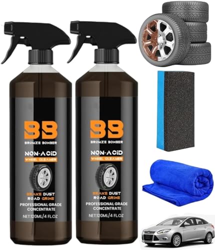 Renhe ingenuity Bronze Bomber Wheel Cleaner,Bronze Bomber Non-Acid Wheel Cleaner Powerful Bronze Bomber Wheel Cleaner for Cle