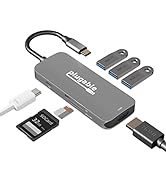 Plugable USB-C Hub 7-in-1, Compatible with Mac, Windows, Chromebook, USB4, Thunderbolt 4, and Mor...