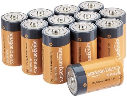 Amazon Basics 12-Pack D Cell Alkaline All-Purpose Batteries, 1.5 Volt, 5-Year Shelf Life