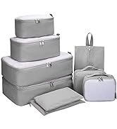 6 set/9 set Packing Cubes -G4Free Mesh Travel Luggage Bag Set Packing Organizer