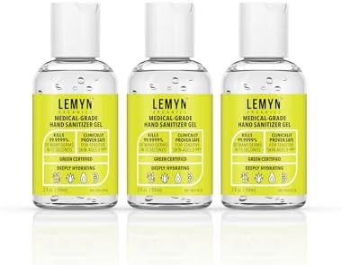 Lemyn Organics Medical Grade Hand Sanitizer Gel - 97% ORGANIC - 2 FL.OZ. PACK OF 3