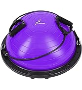 Sportneer Balance Ball Trainer with Resistance Bands and Pump - Inflatable Half Yoga Ball for Hom...